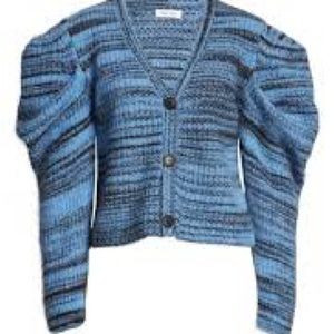 Naadam space dye puff sleeve cardigan